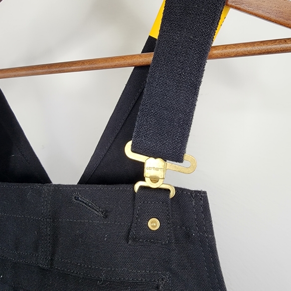 Carhartt Men's Duck Bib Unlined Overalls Workwear Black Size 32x32 - Picture 6 of 11